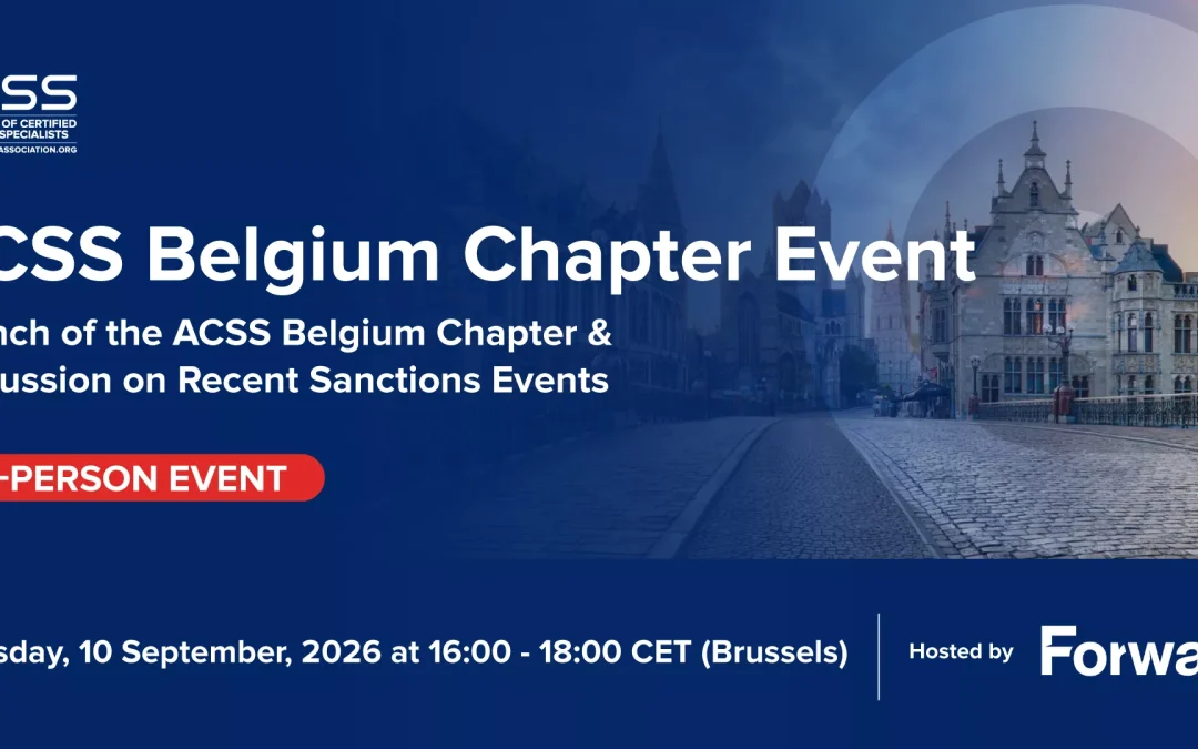 ACSS Belgium Chapter Event | 10 September 2026