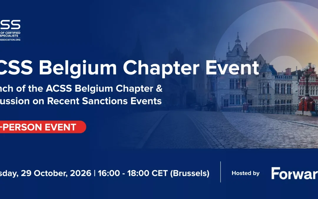 ACSS Belgium Chapter Event | 29 October 2026